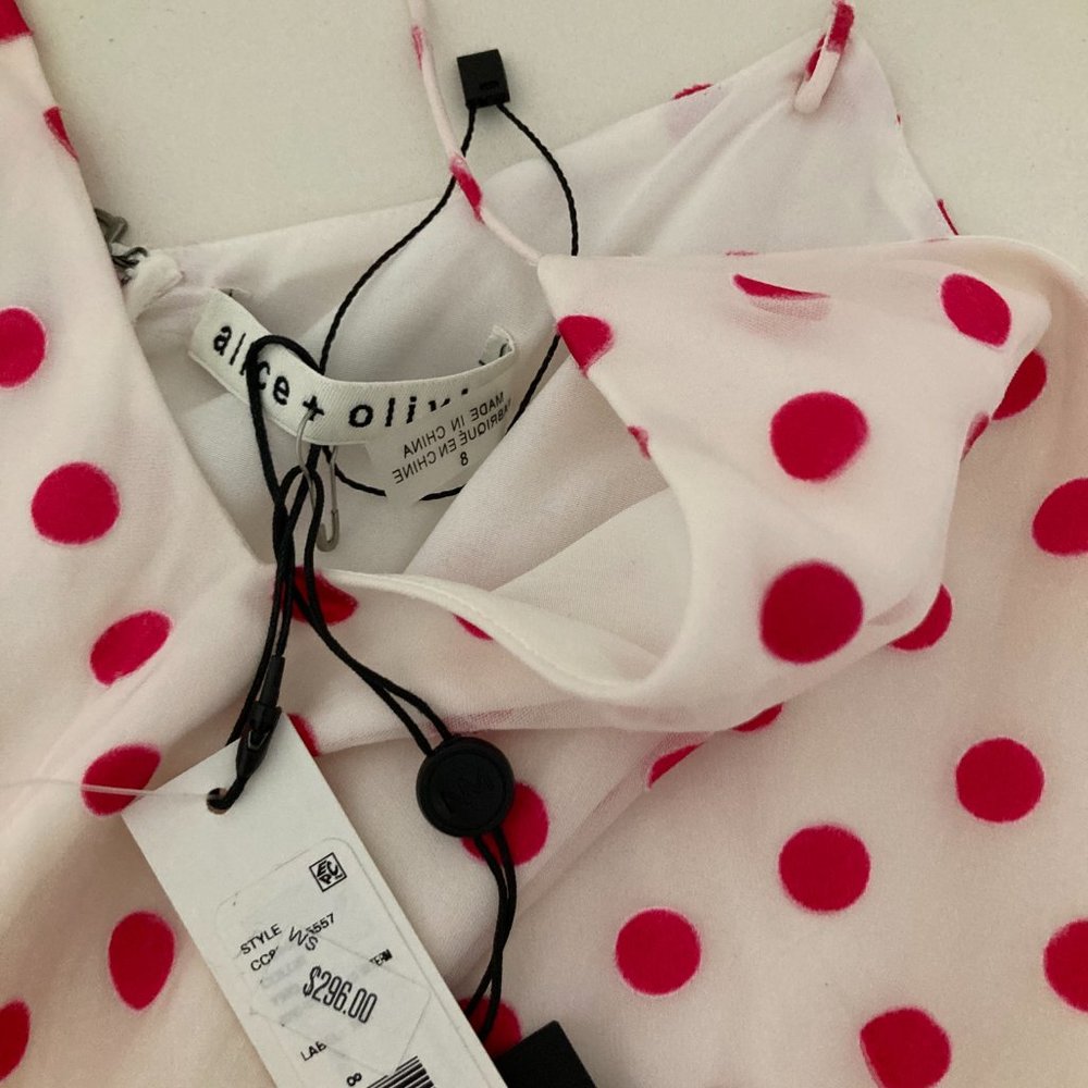 ALICE + OLIVIA Polka Dot Print Long Dress - Picture 8 of 11